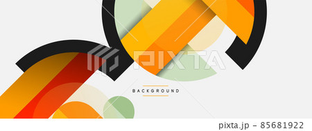 Geometric shapes composition abstract background. Circles lines and rectangles. Vector illustration for wallpaper banner background or landing page 85681922