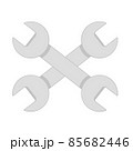 Repair service icon. Two gray wrenches on white icon concept. Repair logo 85682446