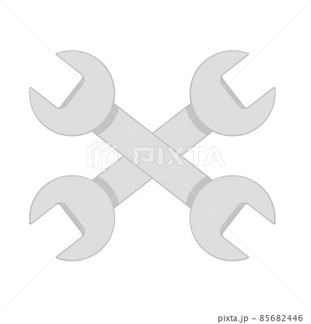 Repair service icon. Two gray wrenches on white icon concept. Repair logo Repair service icon. Two gray wrenches on white icon concept. Repair logo 85682446