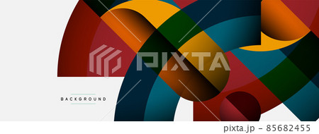 Trendy shapes, color minimal design composition, lines and shadows for wallpaper banner background or landing page 85682455