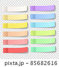 Post note sticky stickers with peel off corner isolated on a transparent background.  85682616