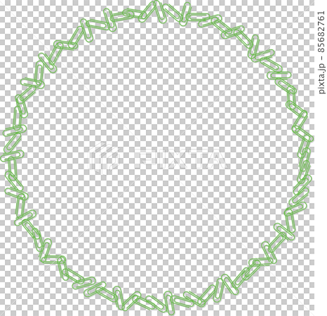 Circular frame of green paper clip Circular frame of green paper clip 85682761