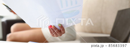 Lady analyze monthly report 85683397