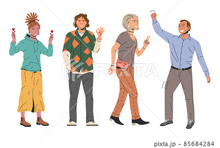 Various People Showing Positive Gestures Various People Showing Positive Gestures 85684284