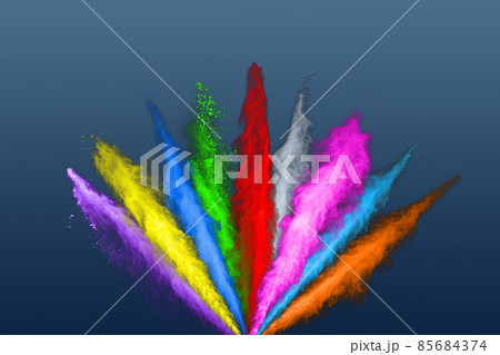 abstract colored dust explosion on a blue background 85684374