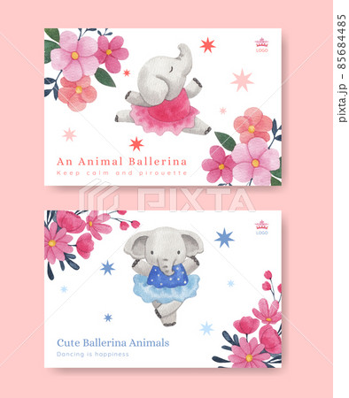 Facebook template with Fairy ballerinas animals concept,watercolor style Facebook template with Fairy ballerinas animals concept,watercolor style 85684485