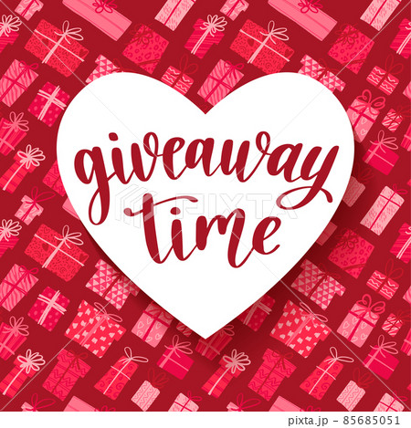 Decorative template with lettering and love backdrop for social media contests and special offers.  85685051