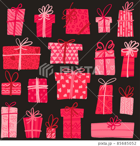 Valentine's Day seamless pattern. Pink gift boxes. 85685052