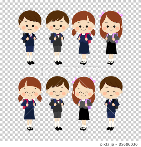 小学校へ入学する笑顔の子ども達 85686030