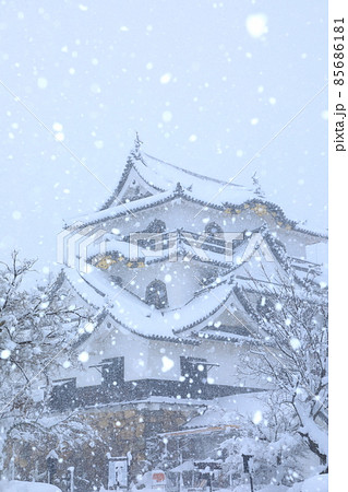 国宝彦根城　雪景色 85686181