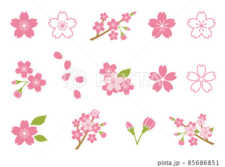 桜　アイコン　イラスト　ベクター 85686851