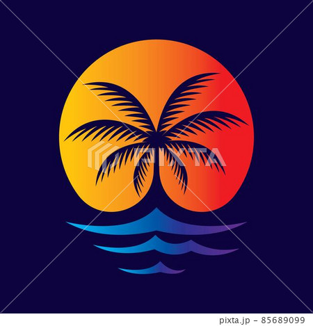 Palm tree logo images illustration 85689099