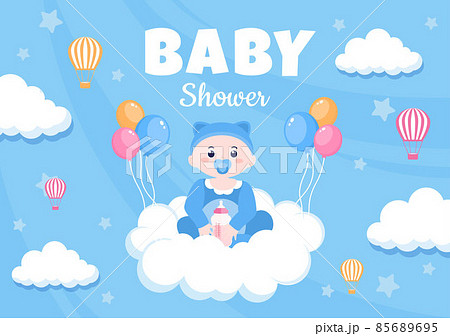 Baby Shower Little Boy or Girl with Cute Design Toys and Accessories Newborn Babies Background Illustration for Invitation and Greeting Cards Baby Shower Little Boy or Girl with Cute Design Toys and Accessories Newborn Babies Background Illustration for Invitation and Greeting Cards 85689695