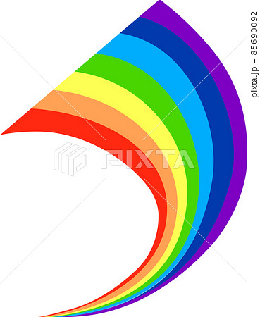 曲がった虹のアーチ 魔法 虹色のイラスト素材