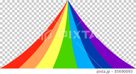 Bent rainbow arch magic rainbow color 85690093