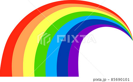 曲がった虹のアーチ 魔法 虹色のイラスト素材 [85690101] - PIXTA