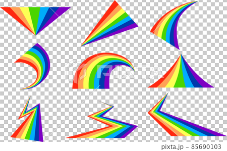 Bent rainbow arch magic rainbow color 85690103