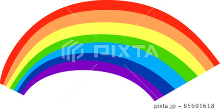 虹の曲線アーチ レインボー 雨上がり ファンタジー 85691618
