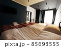 Hotel room. Wood finish. Beautiful interior with big window 85693555