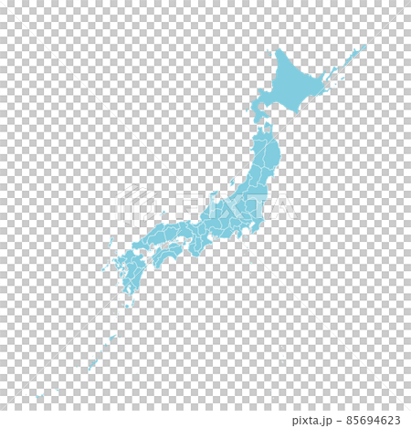 日本地圖與縣界，全景 85694623