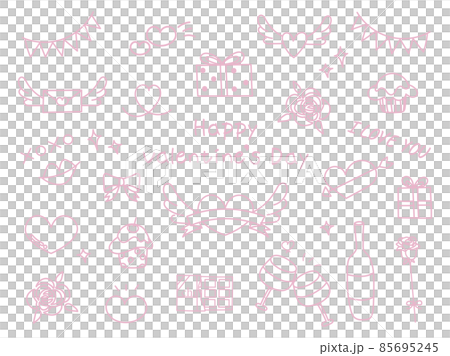 手繪淡粉色情人節插圖集 手繪淡粉色情人節插圖集 85695245