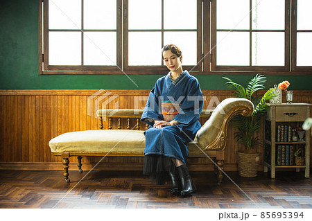 デニム着物　フィンガーウェーブ 85695394