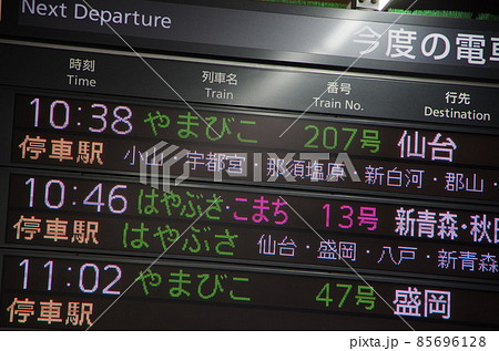 新幹線ホームの電光掲示板 新幹線ホームの電光掲示板 85696128