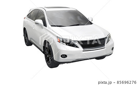 City premium family SUV on white isolated background without shadows. 3d rendering. 85696276