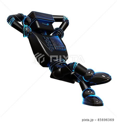 Robot Isolated on white background. 3D rendering. Robot Isolated on white background. 3D rendering. 85696369