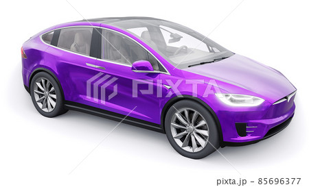 Tula, Russia. January 06, 2022: Tesla Model X full size city SUV. Car isolated on white background. 3d rendering 85696377