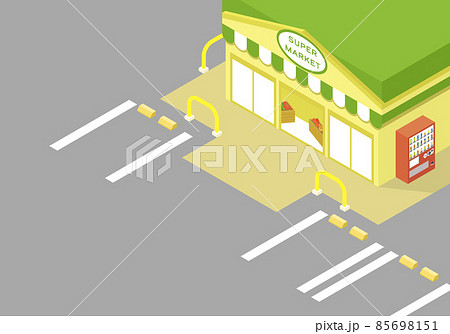 スーパーマーケットのアイソメイラスト 85698151