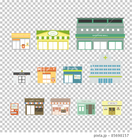 お店のイラストセット 85698157