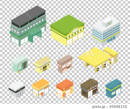 お店のアイソメイラストセット お店のアイソメイラストセット 85698158