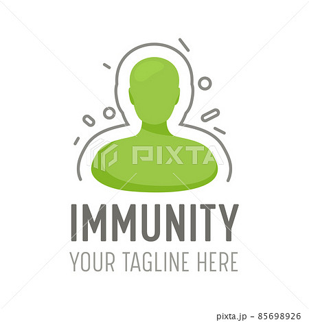 Immunity Logo for Vaccine and Vaccination Healthcare Service. Human Body Reflect Viral Attack Icon, Health Care Defence 85698926