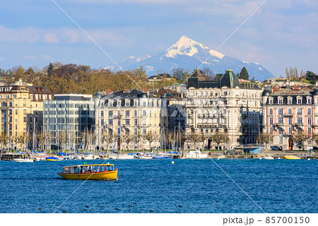 Geneva city on Lake Geneva, Switzerland 85700150