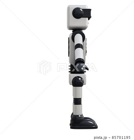 White android robot Isolated on white background. 3D rendering. White android robot Isolated on white background. 3D rendering. 85701195