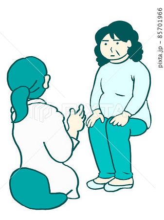 精神科診察 無表情な統合失調症の女性 シンプルのイラスト素材 精神科診察 無表情な統合失調症の女性 シンプルのイラスト素材