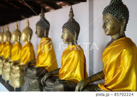 Buddha sculpture around Wat Phra That Sawi in Sawi District in Chumphon Province is an important temple of Sawi District , Chumphon , Thailand 85702224