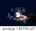 Man hand holding ESG icon concept, Environmental, social and corporate governance , idea for sustainable organizational development. 85705147