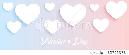 valentines day soft wide banner with white hearts valentines day soft wide banner with white hearts 85705378