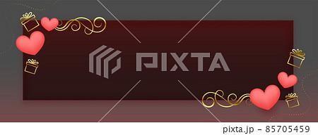 premium valentines day banner with hearts and gift boxes premium valentines day banner with hearts and gift boxes 85705459