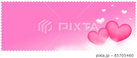 pink valentines day banner with two hearts and text space pink valentines day banner with two hearts and text space 85705460