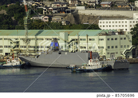 長崎 グラバー園からの長崎造船所 ステルス護衛艦 のしろ 長崎県長崎市 長崎 グラバー園からの長崎造船所 ステルス護衛艦 のしろ 長崎県長崎市 85705696
