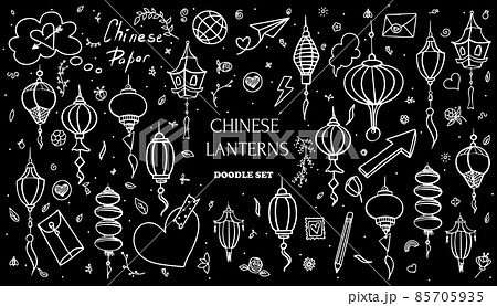 Chinese paper lanterns traditional china Vector Image