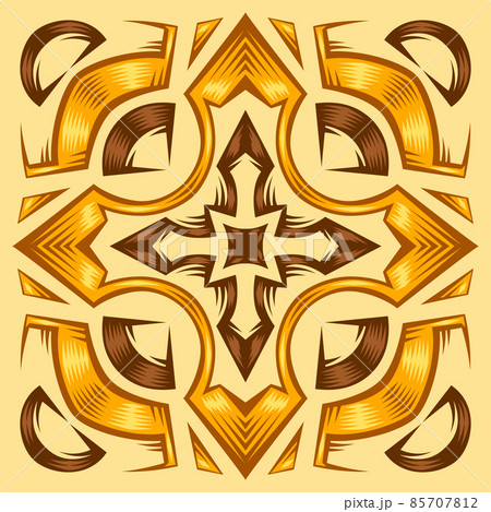 Ceramic tile pattern. Wall or floor texture. Absrtract decorative porcelain pottery. 85707812