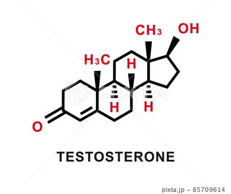 Testosterone chemical formula. Testosterone chemical molecular structure. Vector illustration 85709614