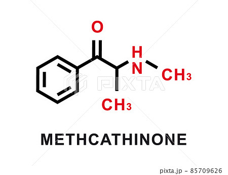 Methcathinone chemical formula. Methcathinone chemical molecular structure. Vector illustration Methcathinone chemical formula. Methcathinone chemical molecular structure. Vector illustration 85709626