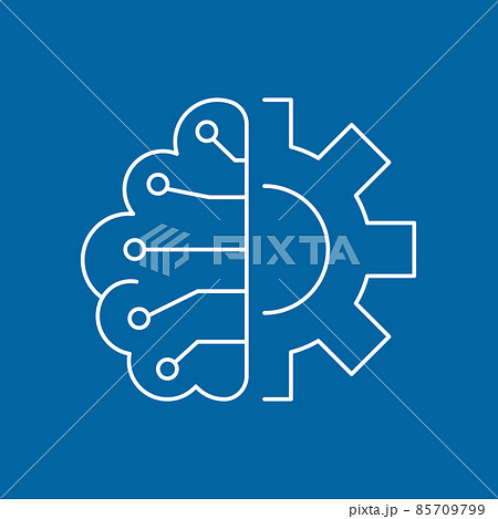 Artificial intelligence and machine learning line icon 85709799