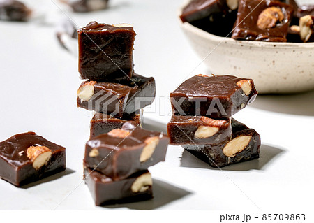 Homemade sweet gifts toffee chocolate candy with nuts 85709863