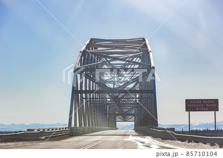 Sunny view of the Alaska Native Veterans Honor Bridge 85710104